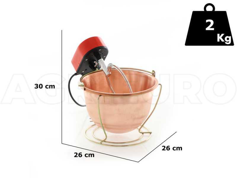 NuovaFac Cuoca Automatica - Paiolo in rame elettrico liscio per polenta base tonda 4L - 5W