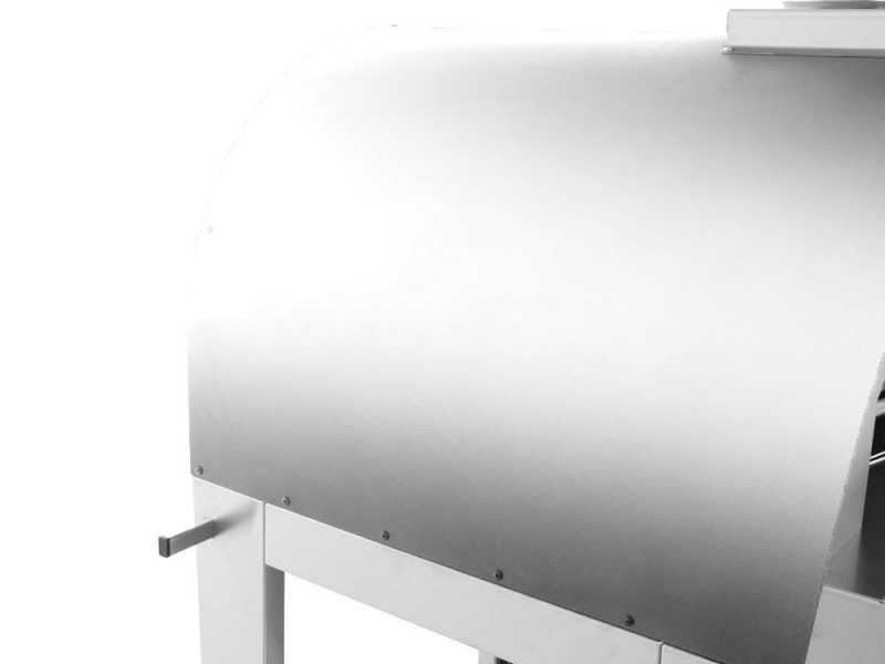 Fontana Margherita INOX - Forno a legna da esterno con carrello