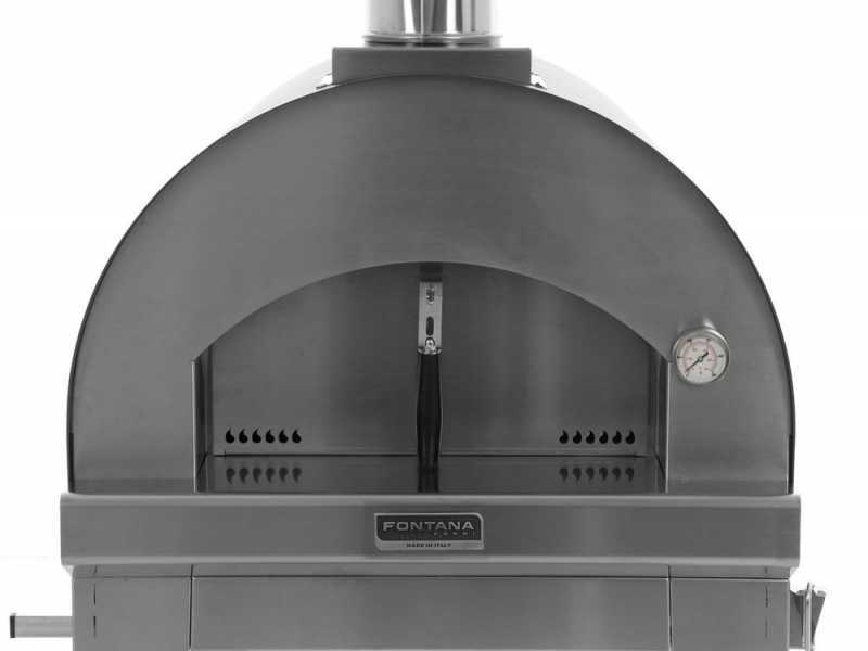 Fontana Margherita INOX - Forno a legna da esterno con carrello