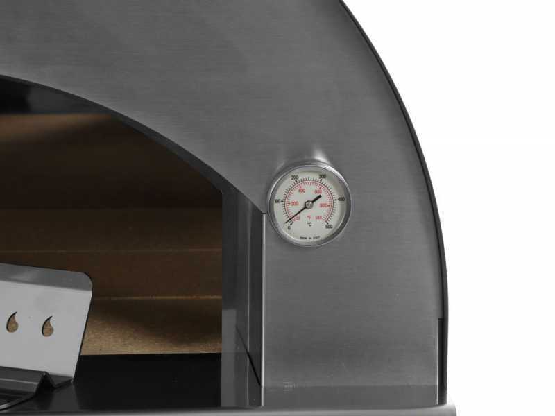 Fontana Margherita INOX - Forno a legna da esterno con carrello