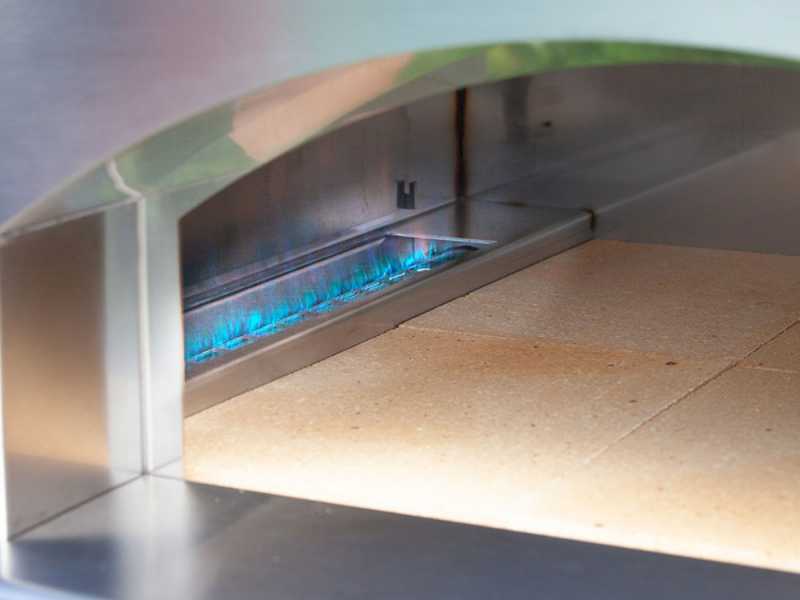 Fontana MARINARA INOX - Forno a gas da esterno con carrello 80x80