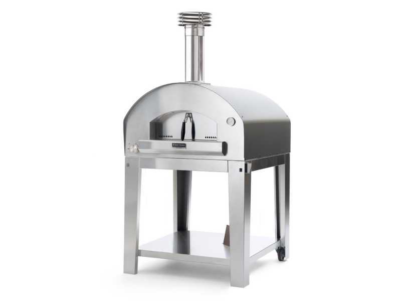 Fontana MARINARA INOX - Forno a gas da esterno con carrello 80x80
