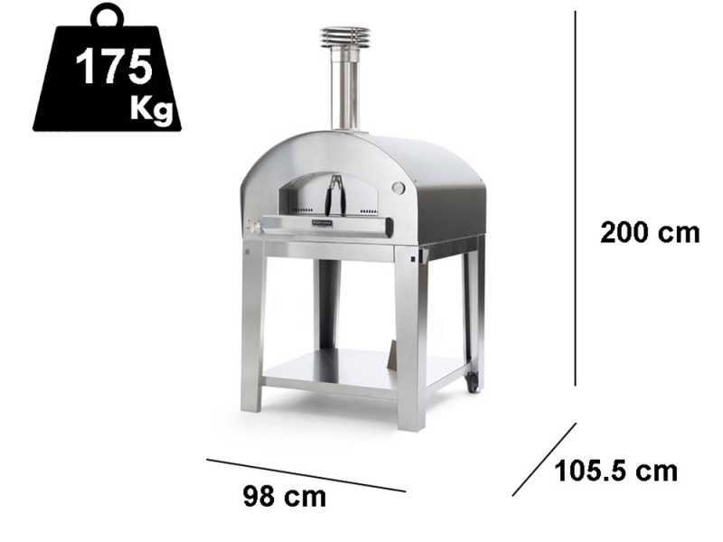 Fontana MARINARA INOX - Forno a gas da esterno con carrello 80x80