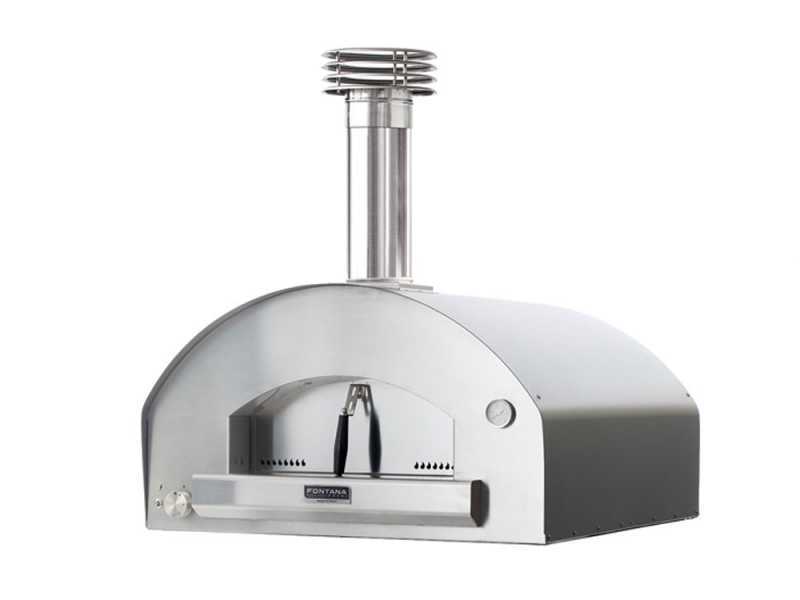 Fontana MARINARA INOX - Forno a gas da esterno con carrello 80x80