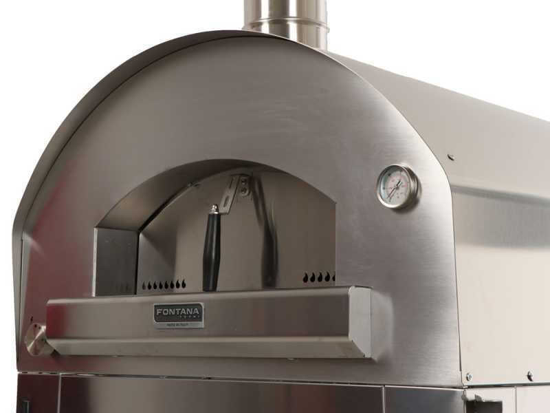 Fontana MARINARA INOX - Forno a gas da esterno con carrello 80x80