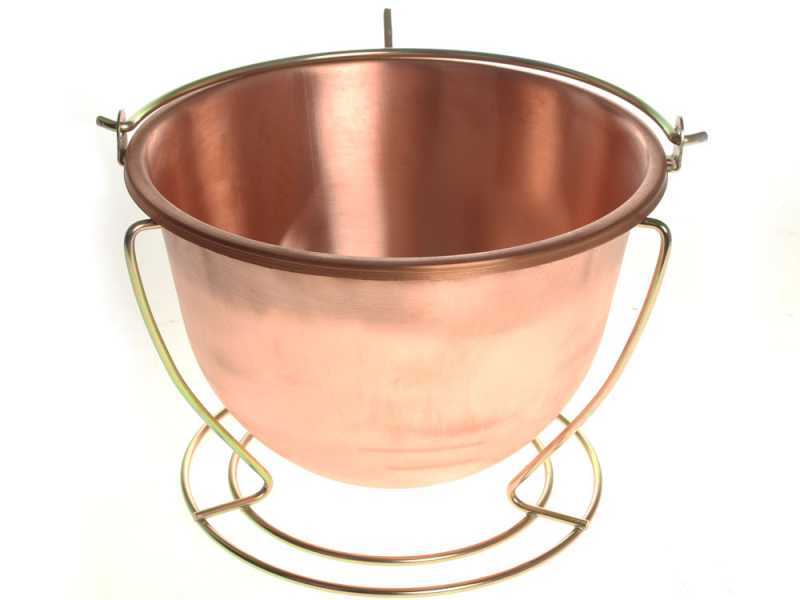 NuovaFac Cuoca Automatica - Paiolo in rame elettrico liscio per polenta base tonda 9L - 24W