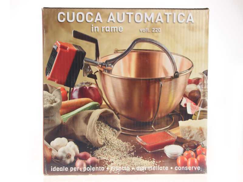 NuovaFac Cuoca Automatica - Paiolo in rame elettrico liscio per polenta base tonda 9L - 24W