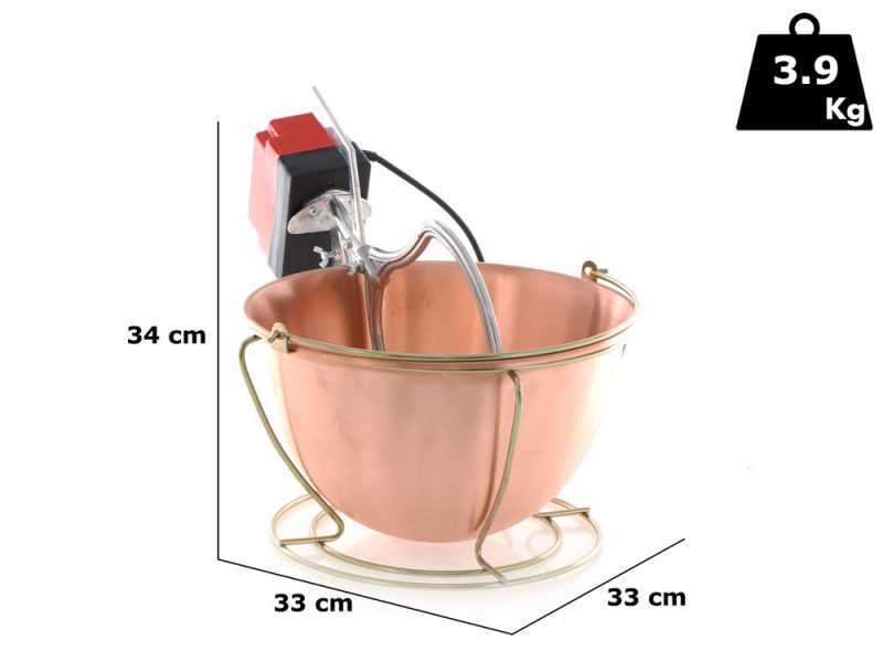 NuovaFac Cuoca Automatica - Paiolo in rame elettrico liscio per polenta base tonda 9L - 24W