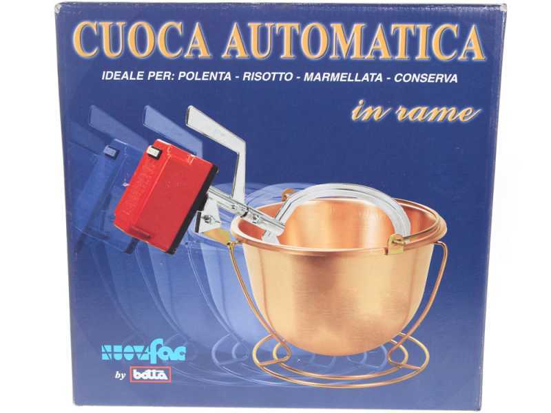 NuovaFac Cuoca Automatica - Paiolo in rame elettrico liscio per polenta base tonda 4L - 24W