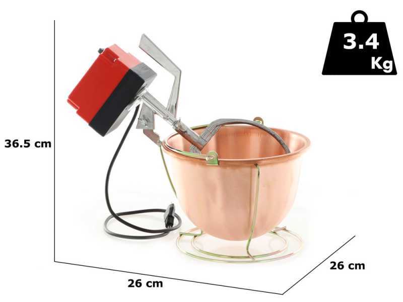 NuovaFac Cuoca Automatica - Paiolo in rame elettrico liscio per polenta base tonda 4L - 24W