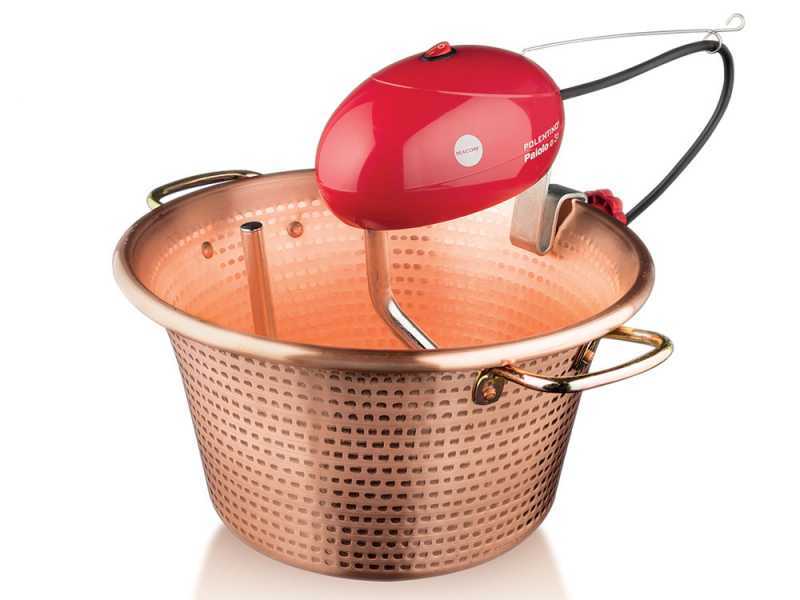 Macom Polentino - Paiolo in rame elettrico martellato per polenta base piana 4W