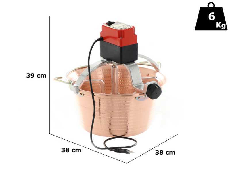 NuovaFac Cuoca Automatica - Paiolo in rame elettrico martellato per polenta base piana 14L - 30W