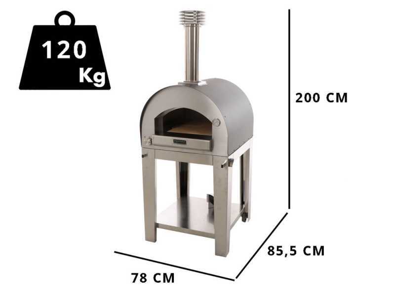 Fontana Margherita Antracite - Forno a gas da esterno con carrello
