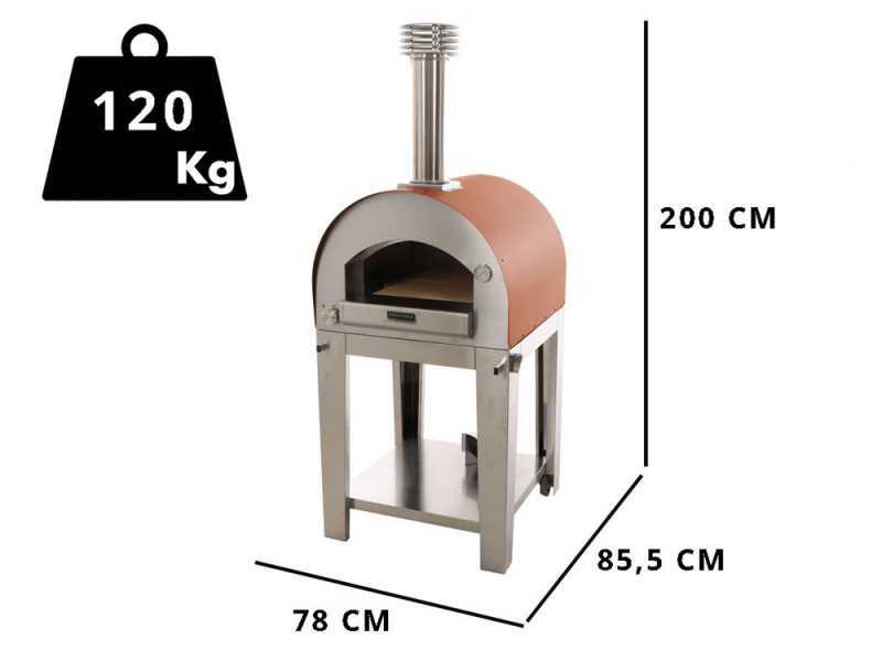 Fontana Margherita Rosso - Forno a gas da esterno con carrello