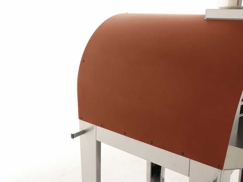 Seven Italy Persefone Rosso - Forno a legna da esterno con carrello