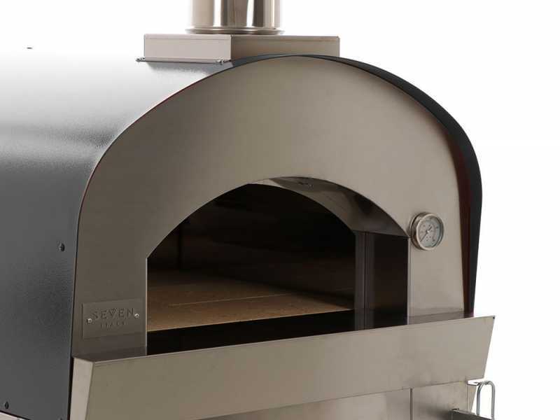 Seven Italy Persefone Antracite - Forno a legna da esterno con carrello