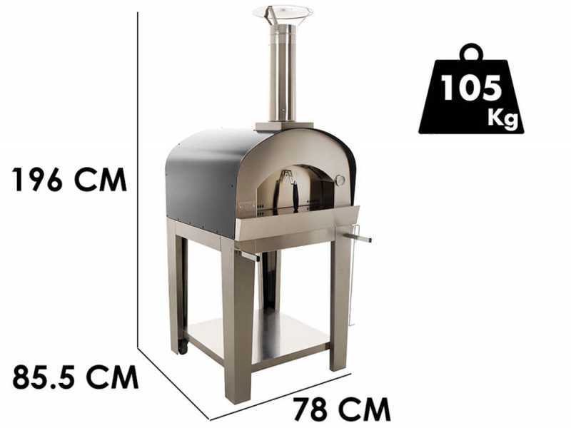 Seven Italy Persefone Antracite - Forno a legna da esterno con carrello