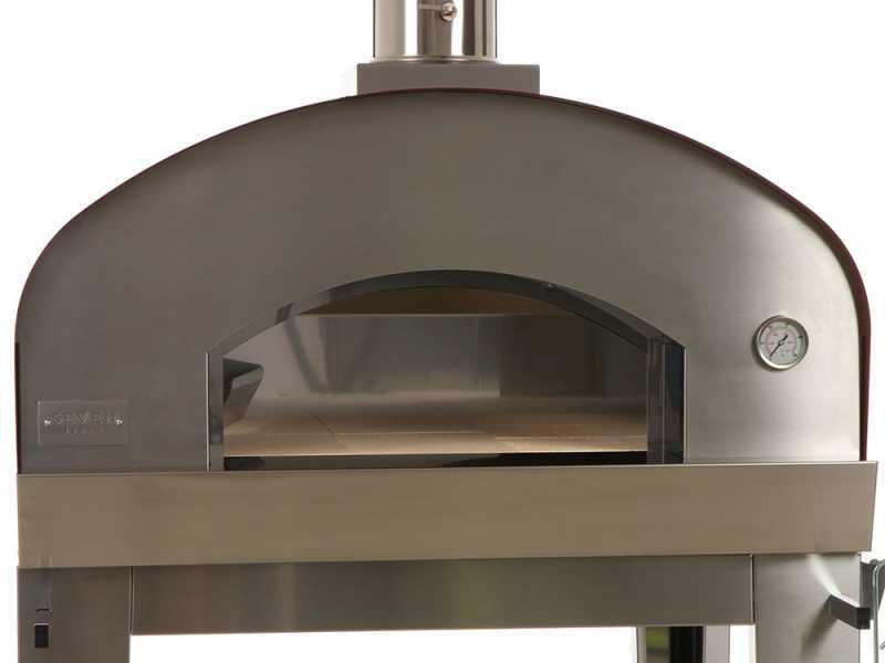 Seven Italy Eros Rosso - Forno a legna da esterno con carrello