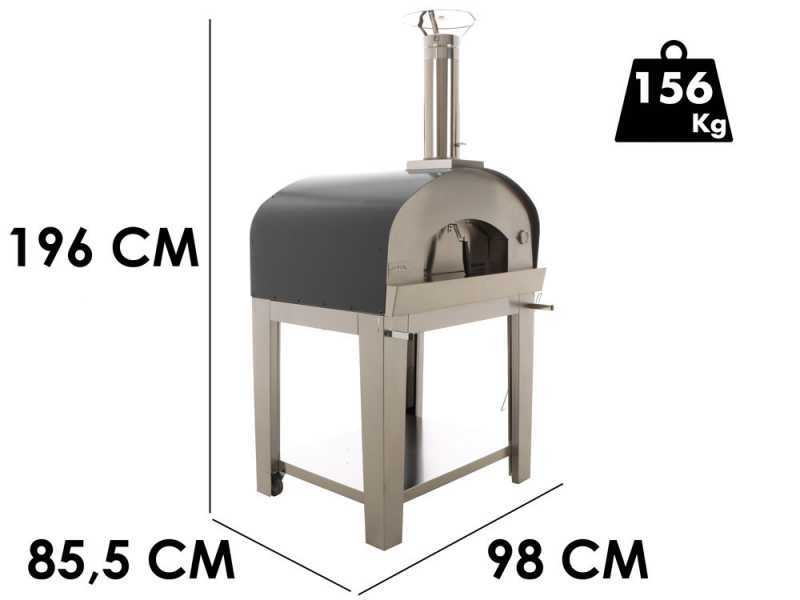 Seven Italy Eros Antracite - Forno a legna da esterno con carrello