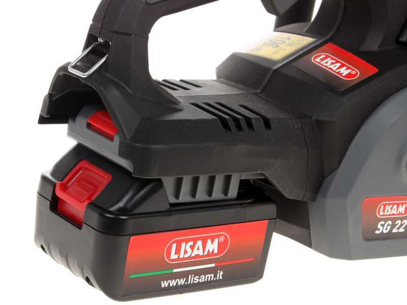 LISAM SG 22 - Elettrosega a batteria 2 x 18V 2Ah - Lama da 25cm
