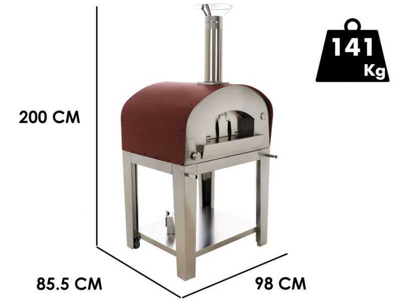 Seven Italy Eros Rosso - Forno a gas da esterno con carrello