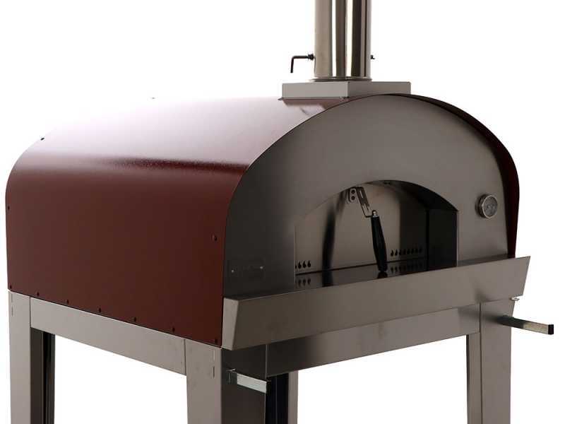Seven Italy Ade Rosso - Forno a legna da esterno con carrello