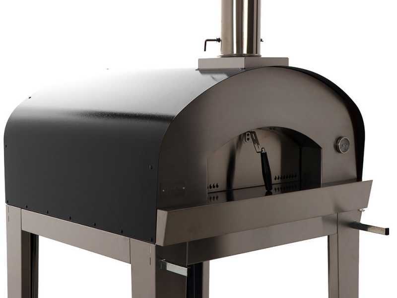 Seven Italy Ade Antracite - Forno a legna da esterno con carrello