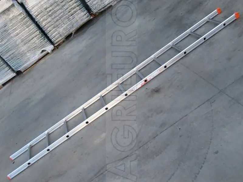 Facal Genia GS350, 11 gradini, 3.51 m - Scala in alluminio semplice singola - Altezza stimata operativa 4.45 m