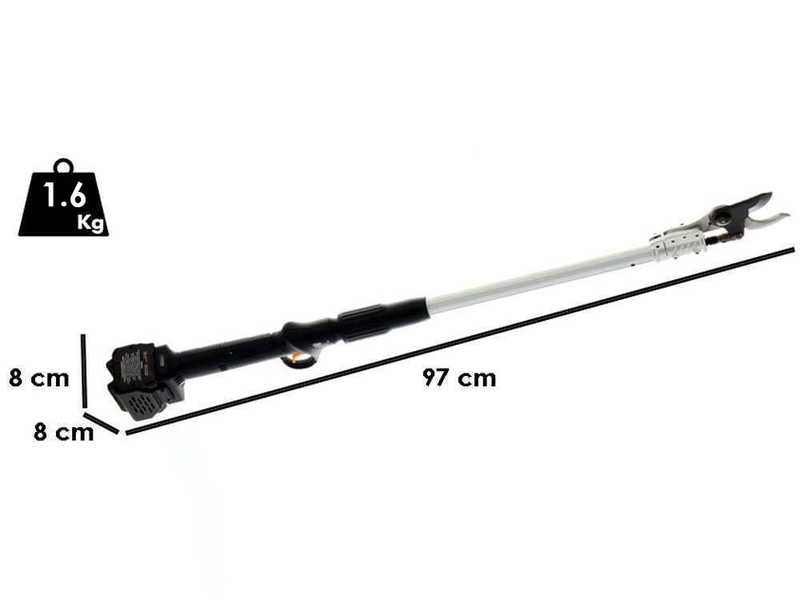 Volpi KV81 - Forbice elettrica da potatura su asta - 2x 21.6V 4Ah