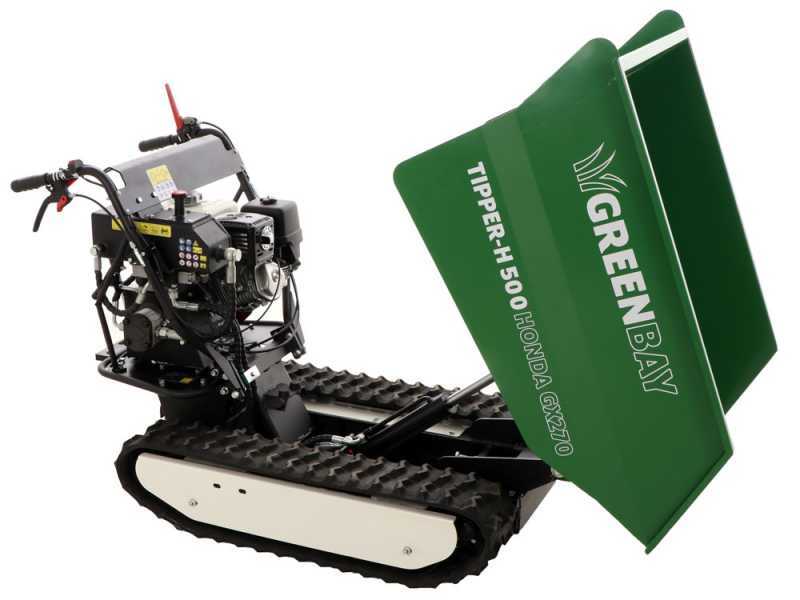 GreenBay TIPPER-H 500 HONDA GX270 - Motocarriola cingolata cassone dumper 500Kg