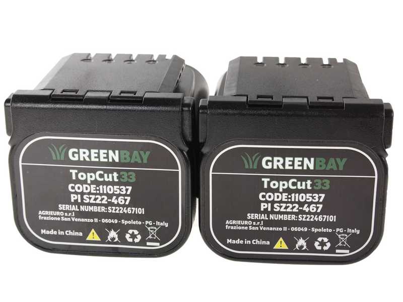 GreenBay TopCut 33 - Forbice elettrica da potatura - 2x 16.8V 4Ah