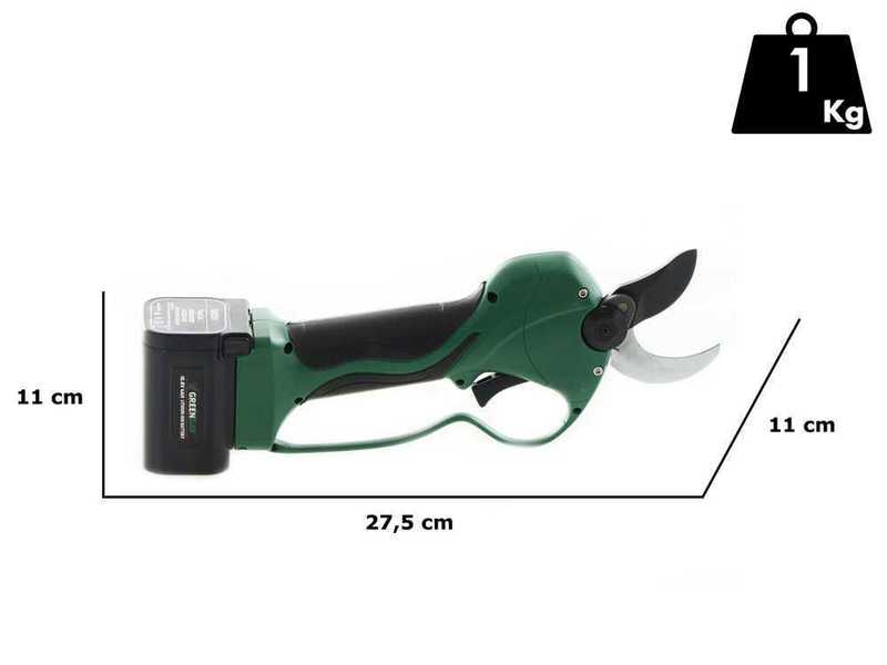 GreenBay TopCut 33 - Forbice elettrica da potatura - 2x 16.8V 4Ah