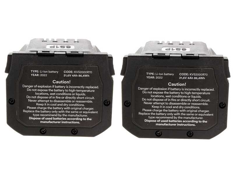 Volpi KV151 - Forbice elettrica da potatura su asta - 2x 21.6V 4Ah - Diametro di taglio 38mm