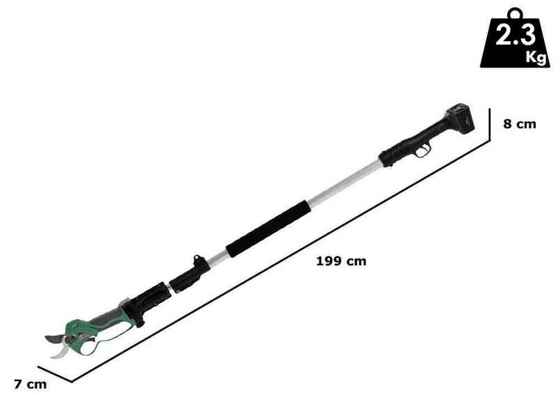 GreenBay TopCut 33 - Forbice elettrica da potatura su asta - 2x 16.8V 4Ah