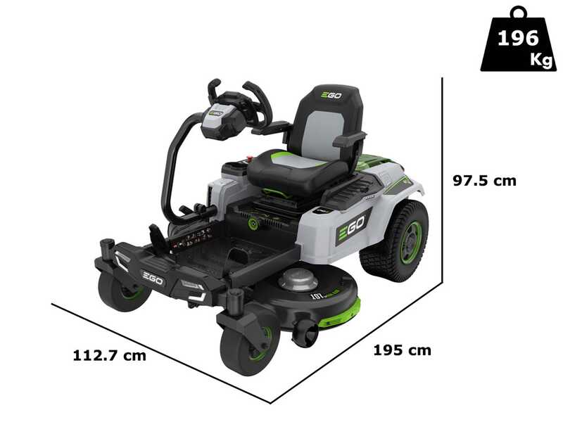 PROMO EGO Z6 ZERO TURN ZT4201E-S - Trattorino tagliaerba a batteria 56V/40Ah - Raggio zero