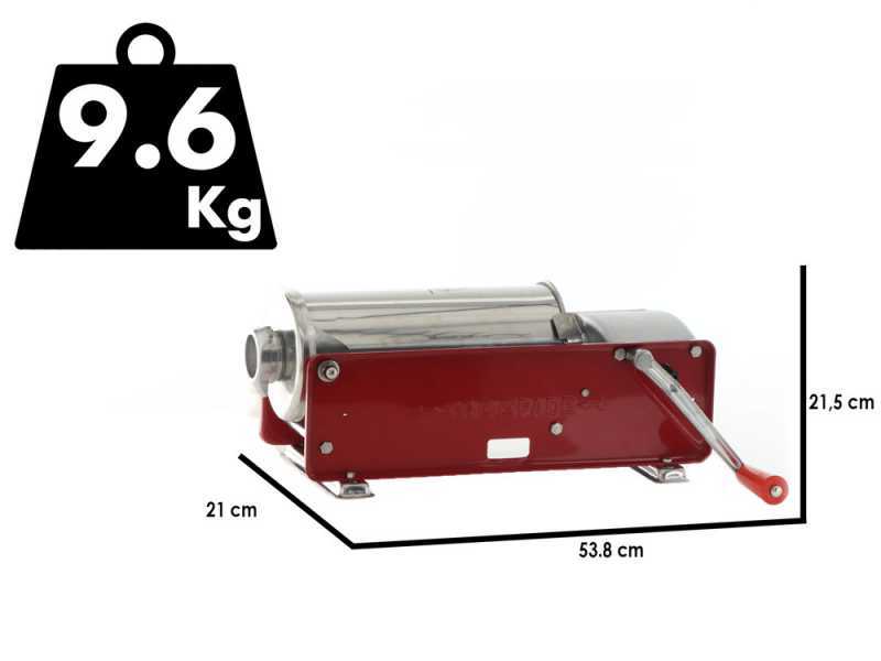 Insaccatrice manuale da tavolo rossa Tre Spade Mod. 5 - Doppia velocit&agrave; - Capacit&agrave; 5 Kg