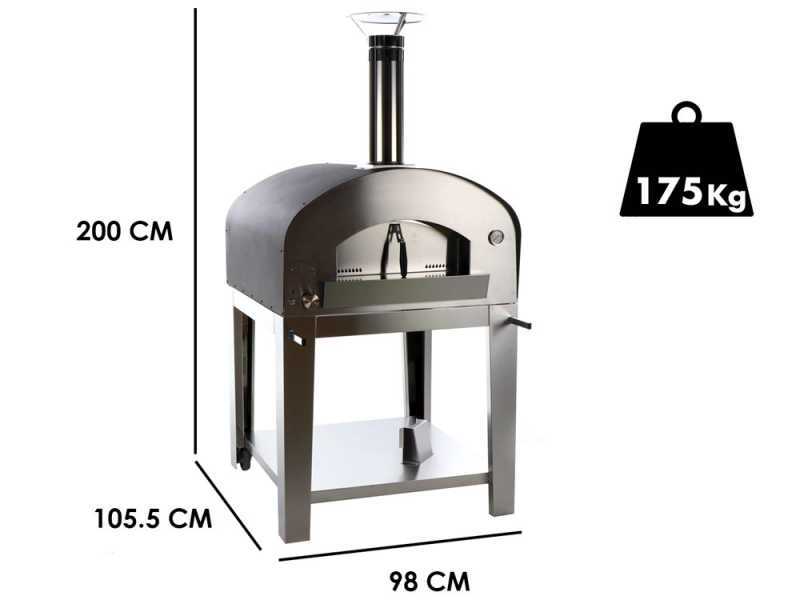 Seven Italy Ade Antracite - Forno a gas da esterno con carrello