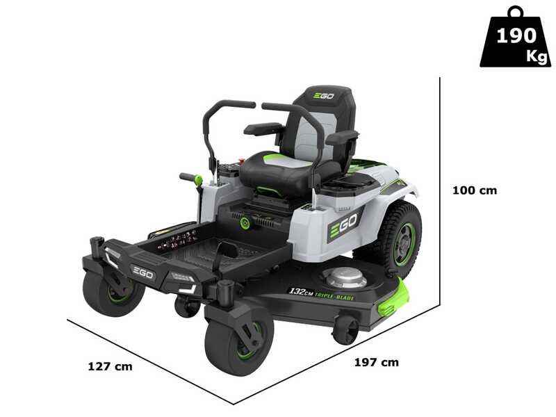 PROMO EGO Z6 ZERO TURN ZT5201E-L - Trattorino tagliaerba a batteria - 56V - 40Ah - Raggio zero