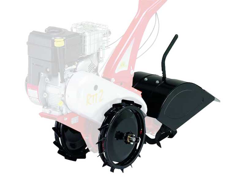 Kit fresa cm 32 + coppia ruote ferro mm 350x50 per motocoltivatore