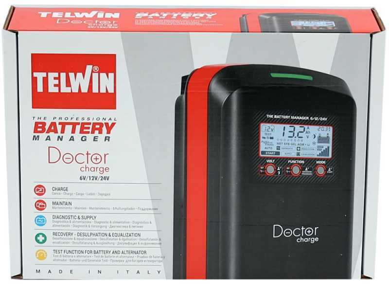 Telwin Doctor Charge 50 - Caricabatterie mantenitore tester elettronico - batterie 6/12/24V