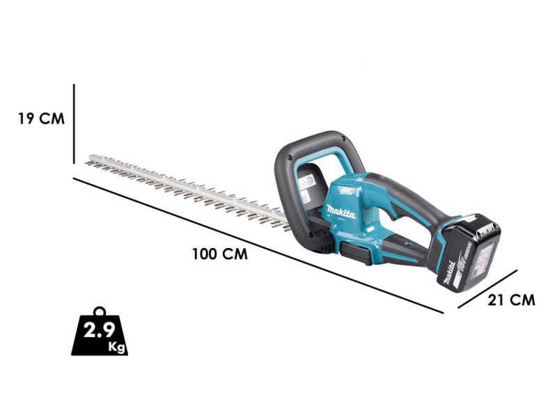 MAKITA DUH606RF - Tagliasiepi elettrico a batteria 18V/3Ah - Lama da 60 cm