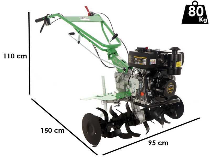 Lampacrescia MGM DL812 - Motozappa diesel 5 HP - Motore Loncin