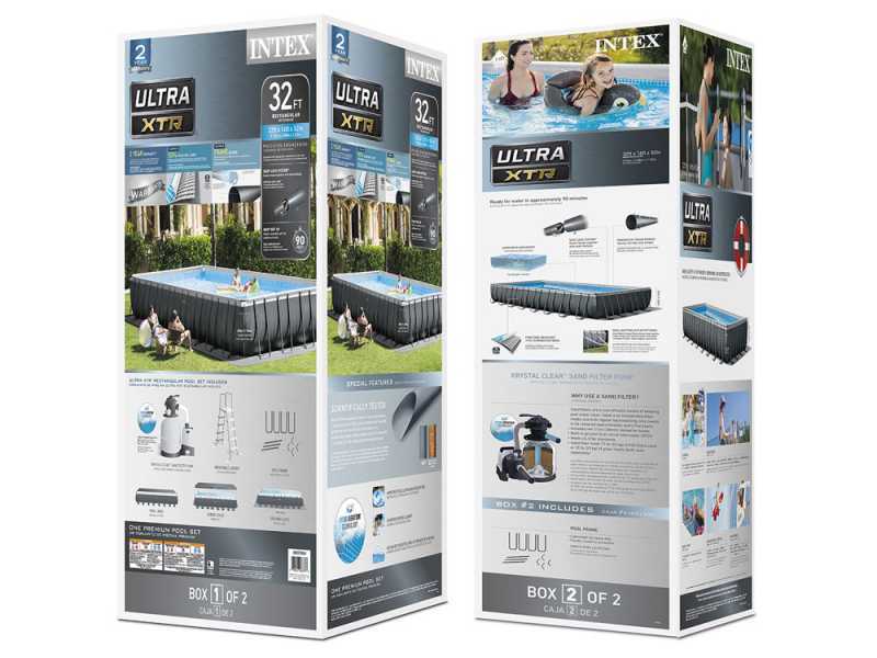 Intex Ultra XTR Frame 26378NP - 975x488x132 cm - Piscina fuori terra + Kit Pulizia e Volleyball