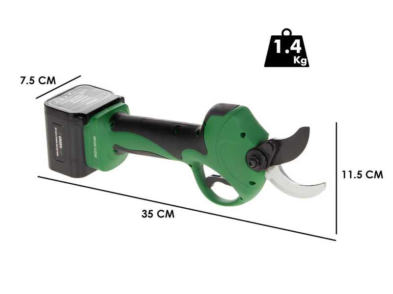 GreenBay TopCut 40 - Forbice elettrica da potatura - 2x 21V 4Ah - Diametro di taglio 40mm