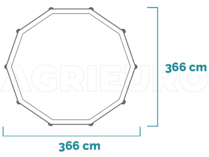 Intex Prisma Frame 26716NP - &Oslash;366x99 cm - Piscina Rotonda + Pompa filtro 45 W e Scaletta