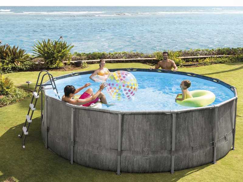 Intex Prisma Frame Greywood 26742NP - &Oslash;457x122 cm - Piscina Rotonda