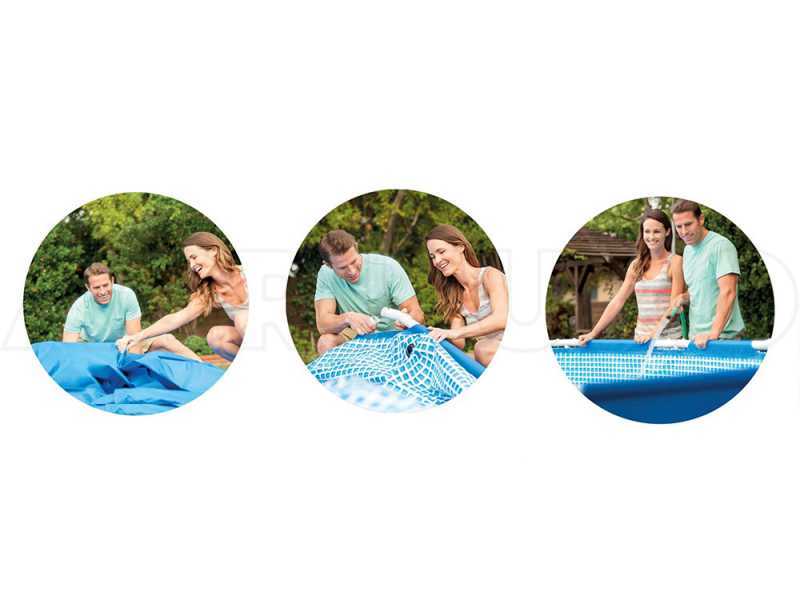 Intex Metal Frame 28202NP - Piscina Rotonda + Pompa filtro 30 W