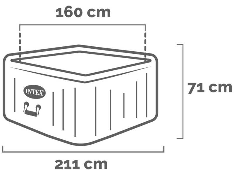 Intex Quadrata Greystone Deluxe 28450NP - 173x173x71 cm - Piscina idromassaggio spa