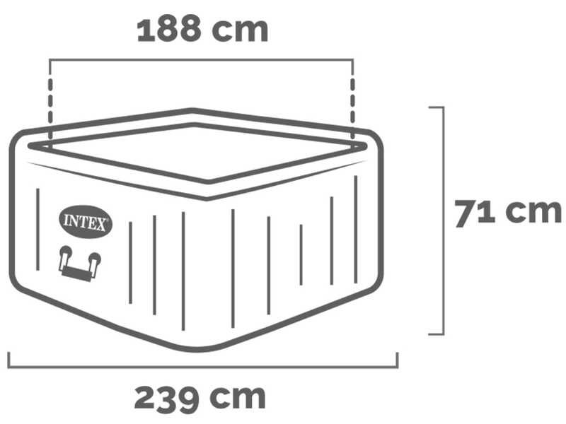 Intex Quadrata Greystone Deluxe 28452NP - &Oslash;196x71 cm - Piscina idromassaggio spa