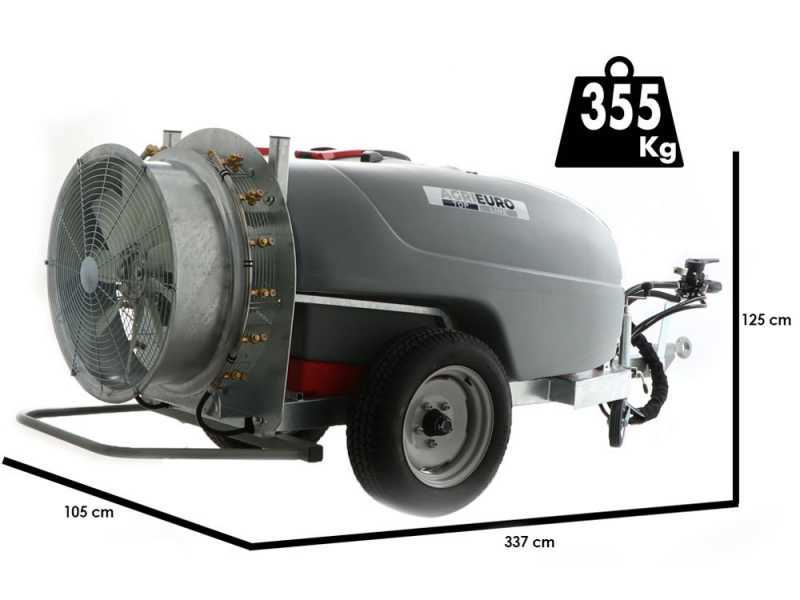 Atomizzatore trainato Gray T Car 600/70 con attacco a trattore per irrorazione - Capacit&agrave; 600L - Pompa AR1064